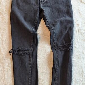 Black Platform‎ ripped skinny jeans size 30